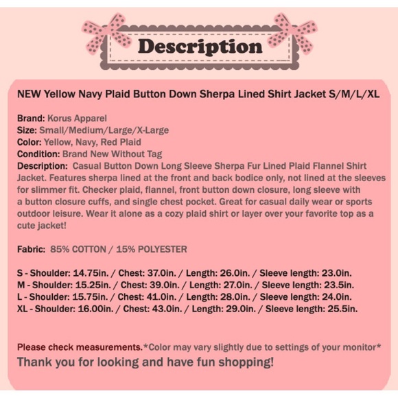 Last☝️ Sherpa Lined Flannel Plaid Shirt Jacket Top - Picture 8 of 8